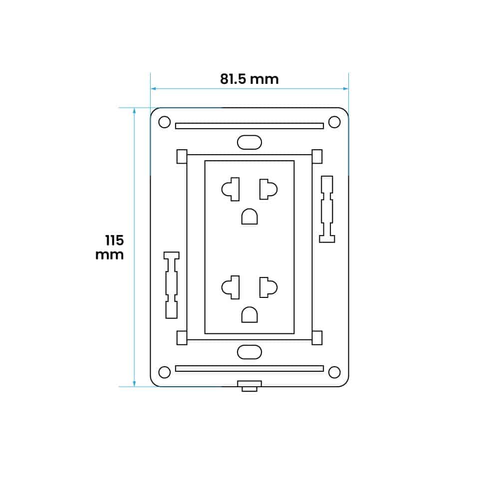 TOMA DOBLE UNIVERSAL 10/15/16A 127V/250V BLANCO CON PROTECCIÓN Incluye Bastidor para Bauhaus