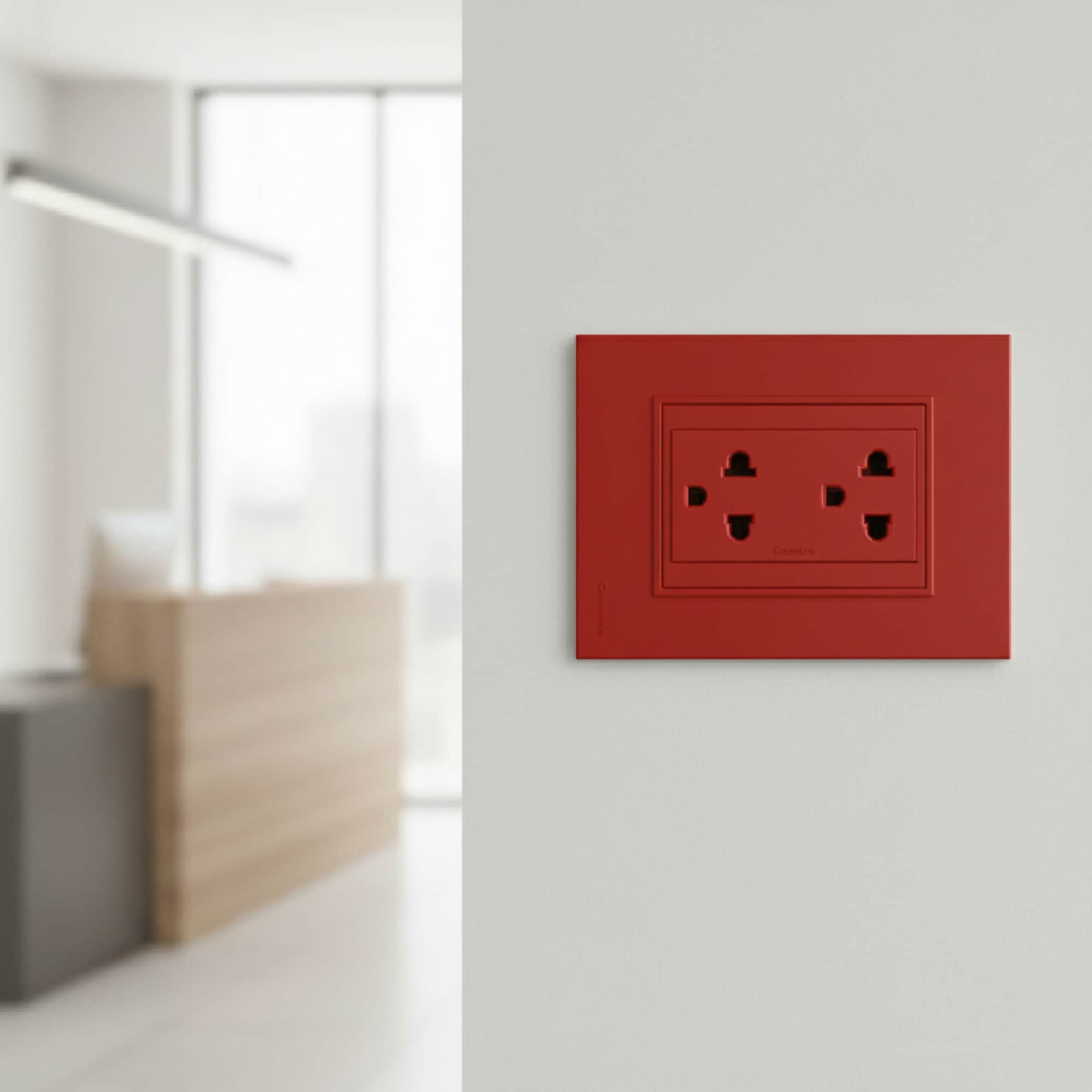 PLACA DOBLE NYLON P/TOMACORRIENTE ANARANJADO