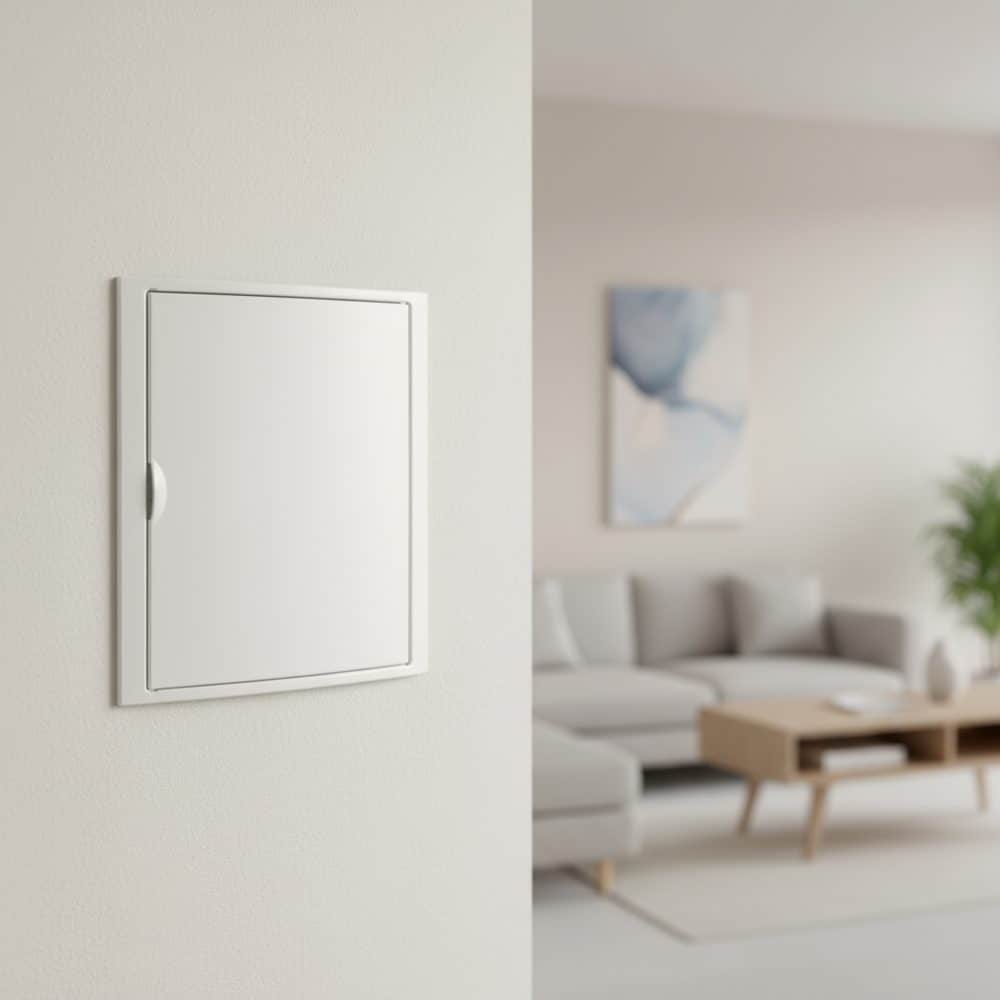 TABLERO EMPOTRADO TERMOPLÁSTICO, 28P, PUERTA BLANCA HORIZONTAL, 320x420x75mm