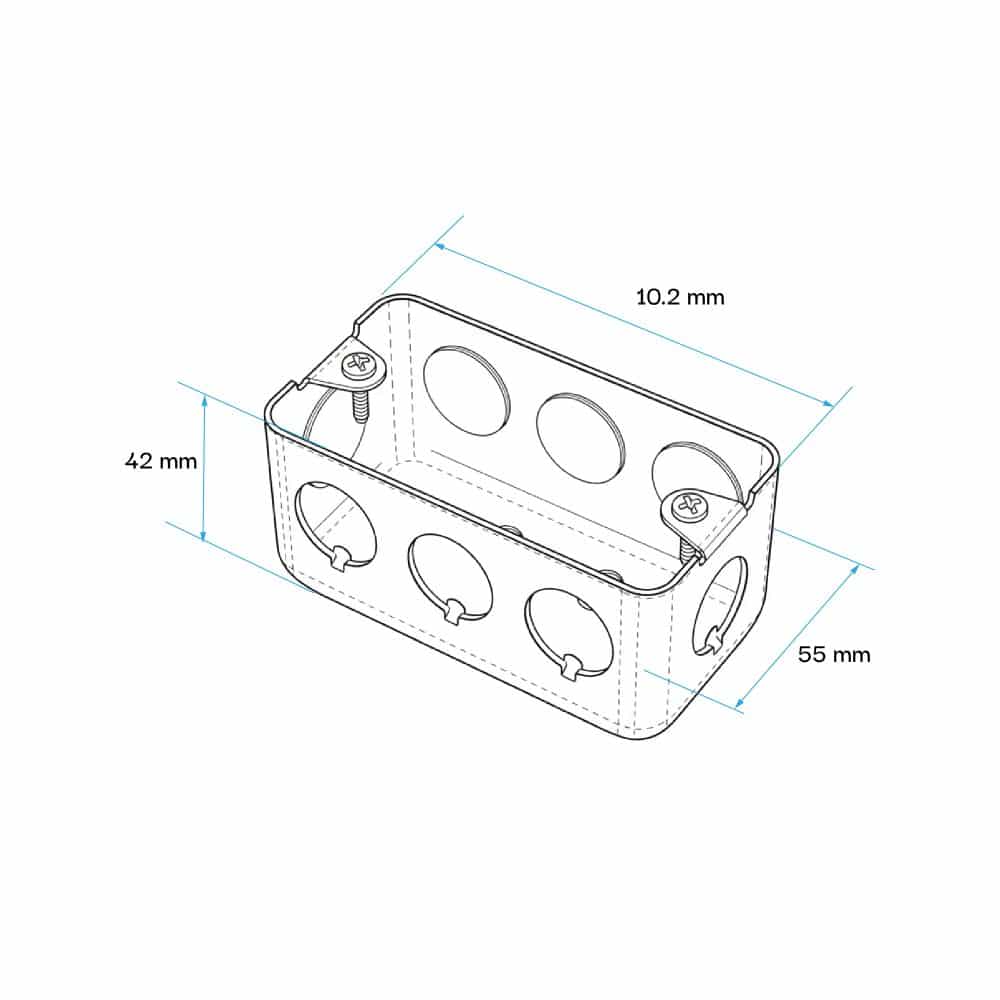 CAJA RECTANGULAR ACERO 4X2" ESPESOR 1.2MM DE 3/4" CON UL