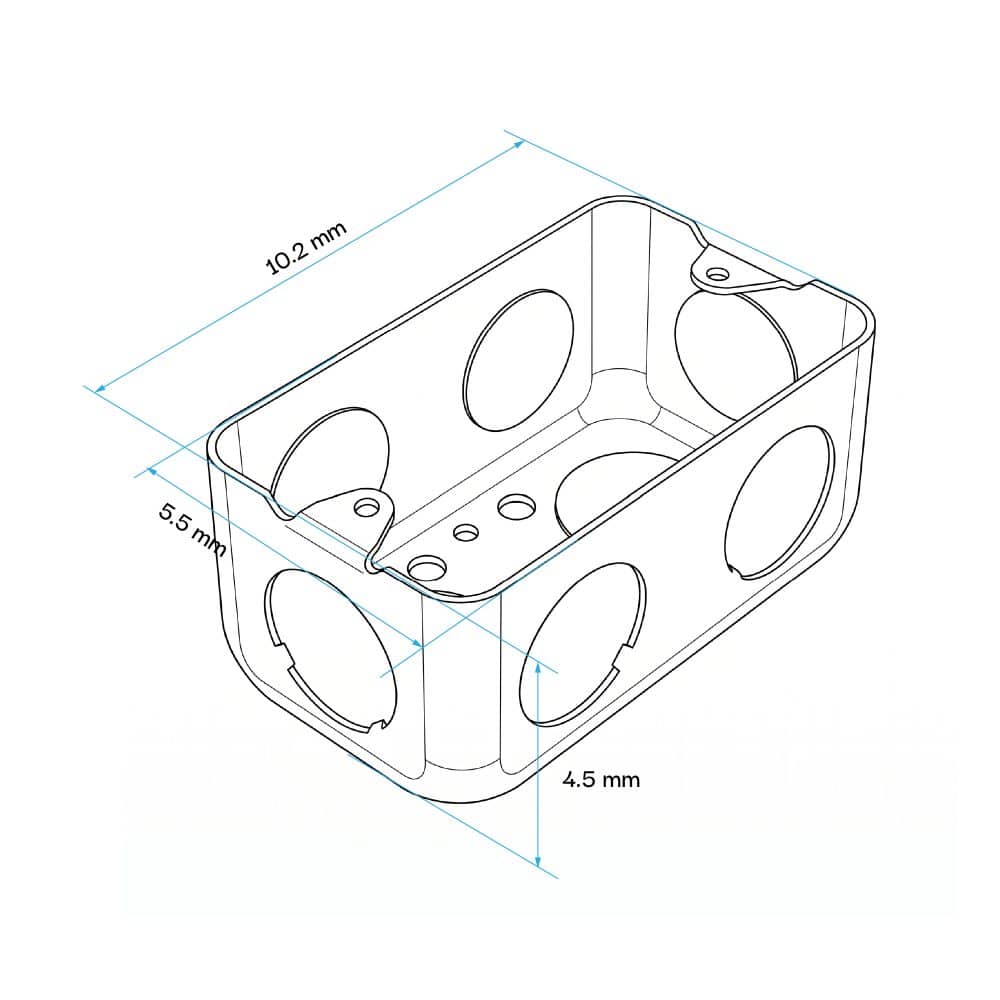 CAJA RECTANGULAR ACERO 4X2" ESPESOR 1.2MM DE 3/4" CON UL