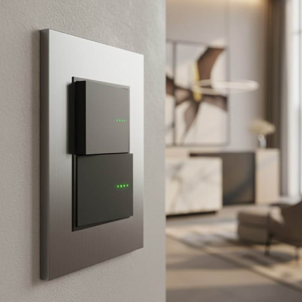 INTERRUPTOR SIMPLE CONMUTACIÓN (liso) 10A 250V GRIS (2 MÓDULOS)