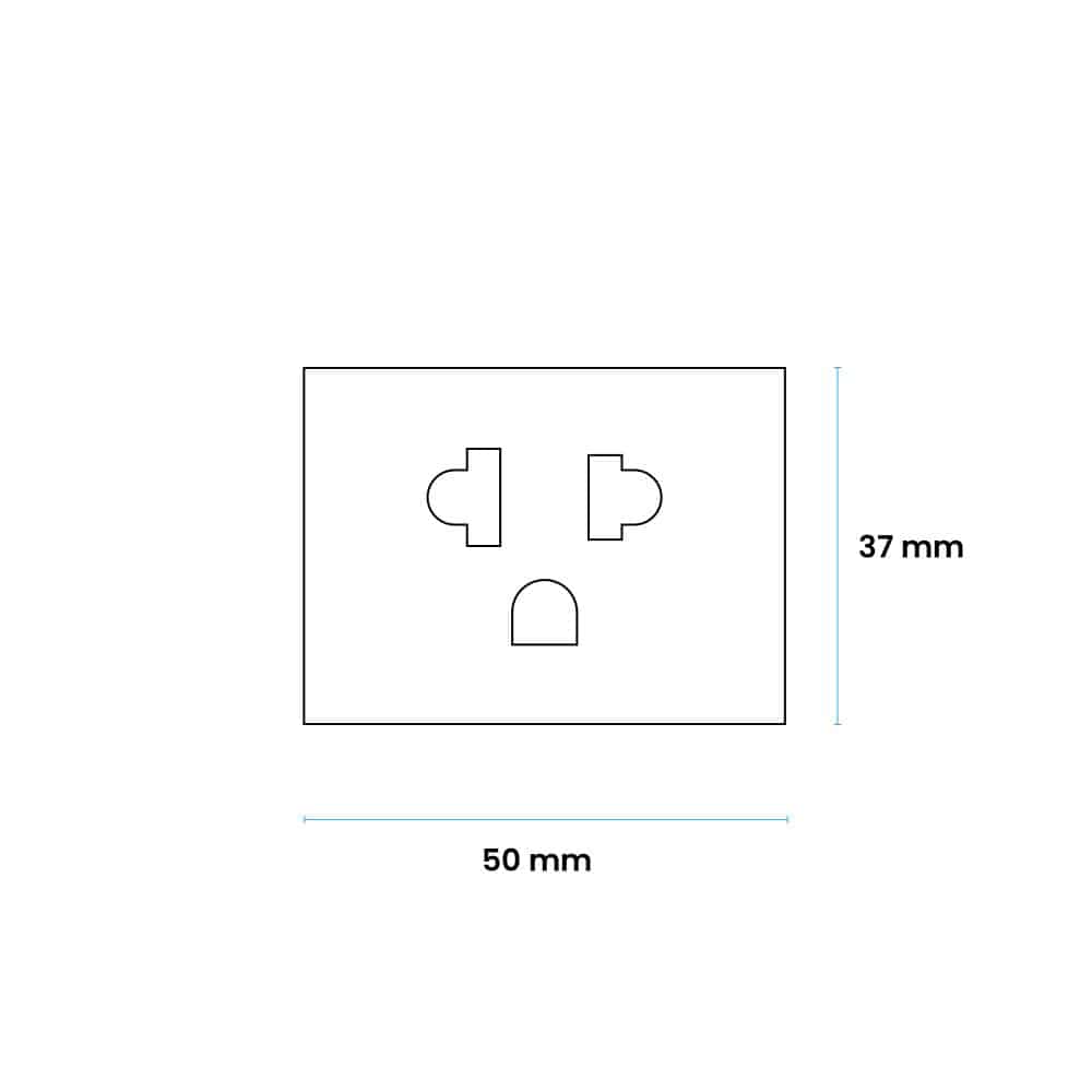TOMA UNIVERSAL L/T 10A/15A 250V EUROAMERICANO GRIS (2 MÓDULOS)