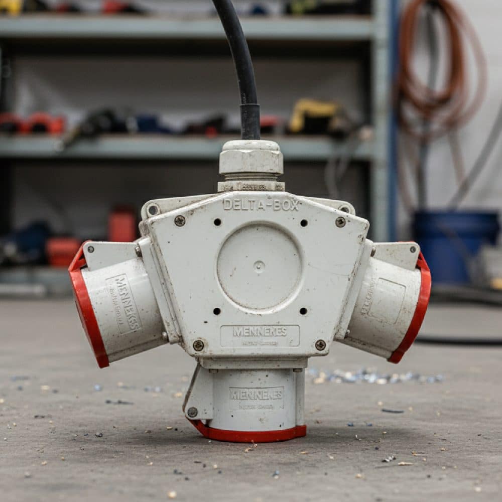 TOMA TRIPLE AEREO 32AMP 3P+T 415V ROJO 6H IP44 (DELTA BOX)