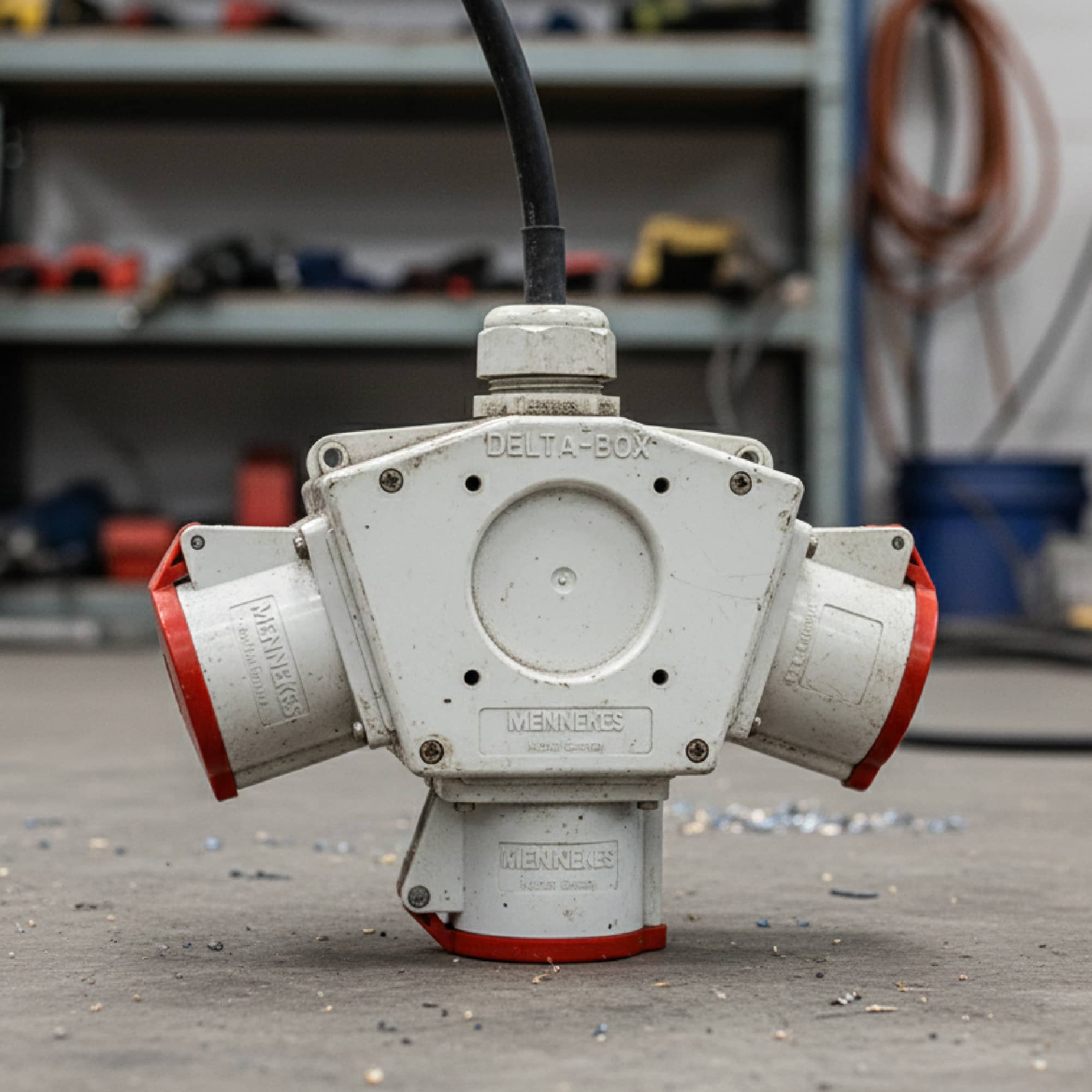 TOMA TRIPLE AEREO 32AMP 3P+T 415V ROJO 6H IP44 (DELTA BOX)