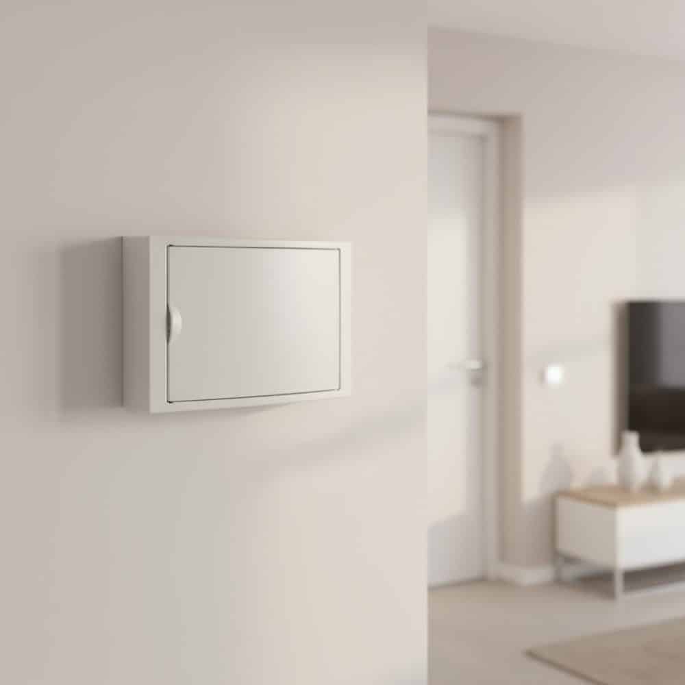 TABLERO ADOSADO TERMOPLÁSTICO, 14P, PUERTA BLANCA, HORI, 362x250x104mm