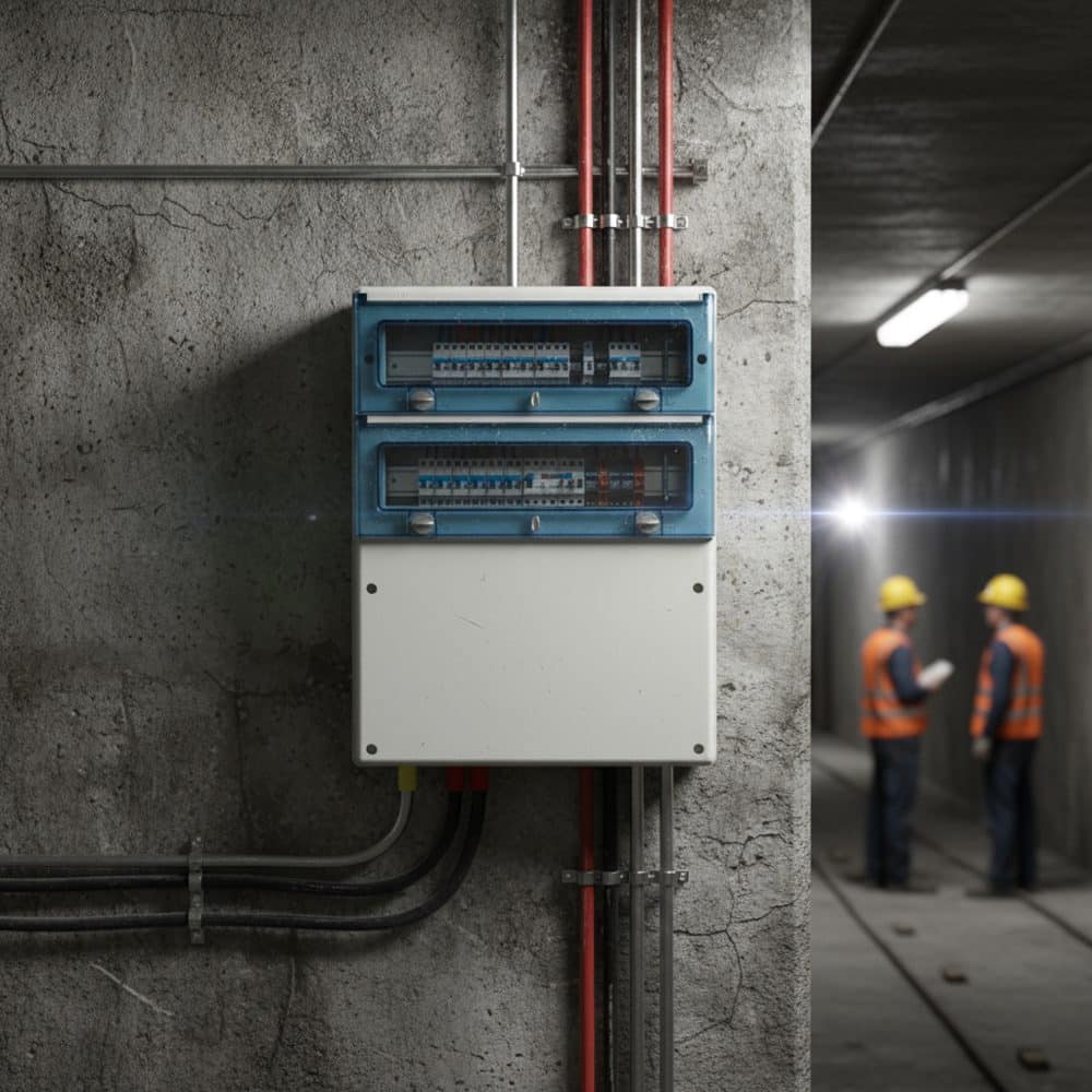 TABLERO ADOSADO TERMOPLÁSTICO, P/TOMAS INDUS, 32P, C/BORNE, 362x500x160mm