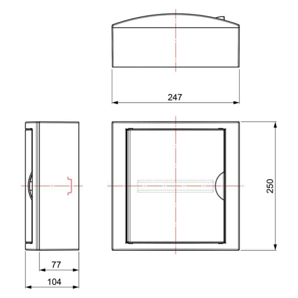 TABLERO METALICO ADOSABLE HERMETICO C/PLACA DE ACERO IP66 500X300X200MM