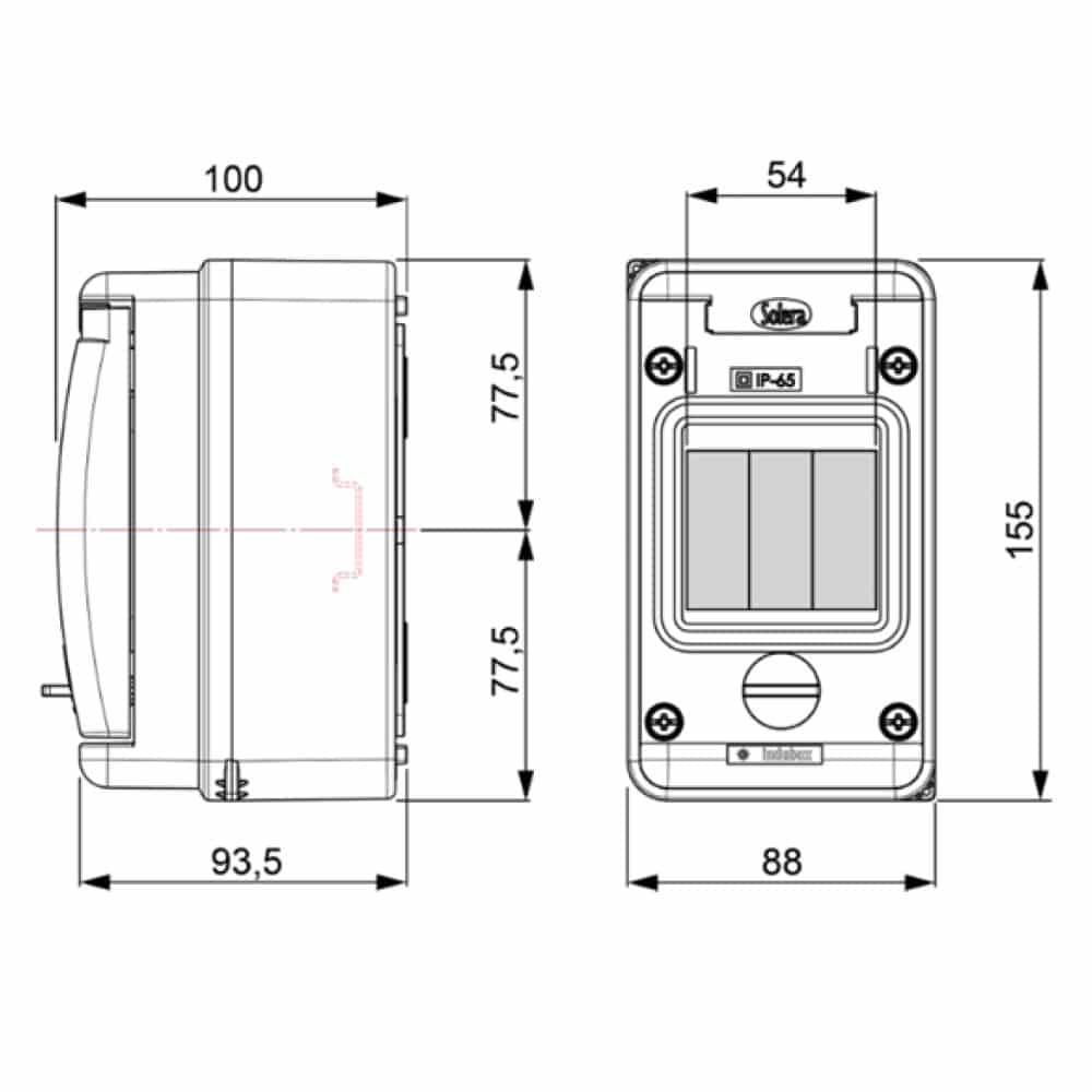 TABLERO METALICO ADOSABLE HERMETICO C/PLACA DE ACERO IP66 300X300X150MM