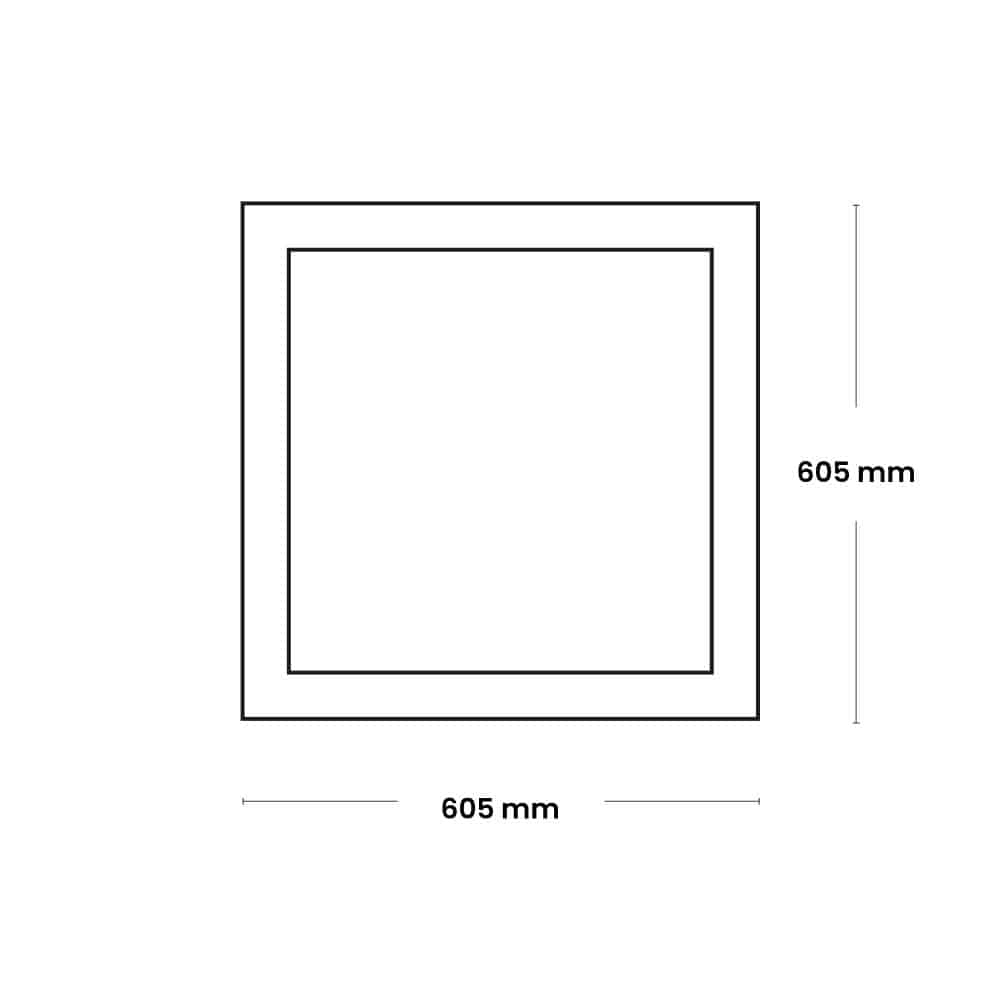 PANEL LED 48W IP20, 4800LM, 50,000HR, 6500K 185-265VAC,605X605MM P/EMPOTRAR; Modelo: NV