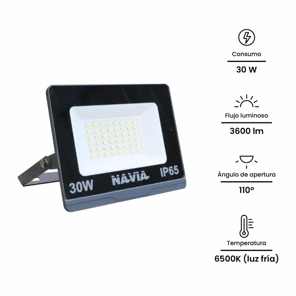 REFLECTOR LED 30W, 3600lm, IP65 IK06, 6500K 185-265VAC; Modelo: NV