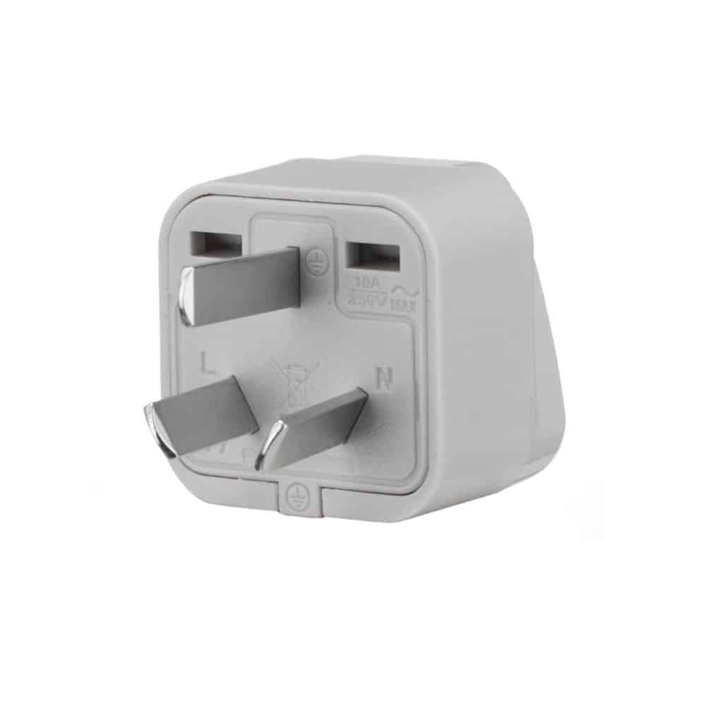 ADAPTADOR UNIVERSAL 10A 250V PARA USO ARGENTINO COLOR GRIS
