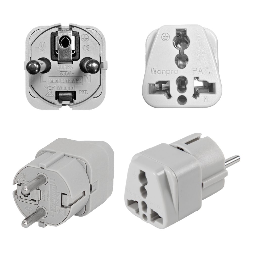 ADAPTADOR UNIVERSAL 10/16A 250V SCHUKO COLOR GRIS