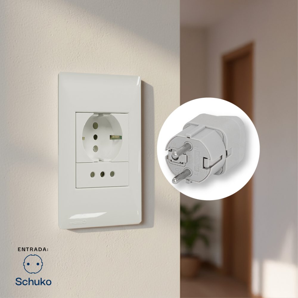 ADAPTADOR UNIVERSAL 10/16A 250V SCHUKO COLOR GRIS