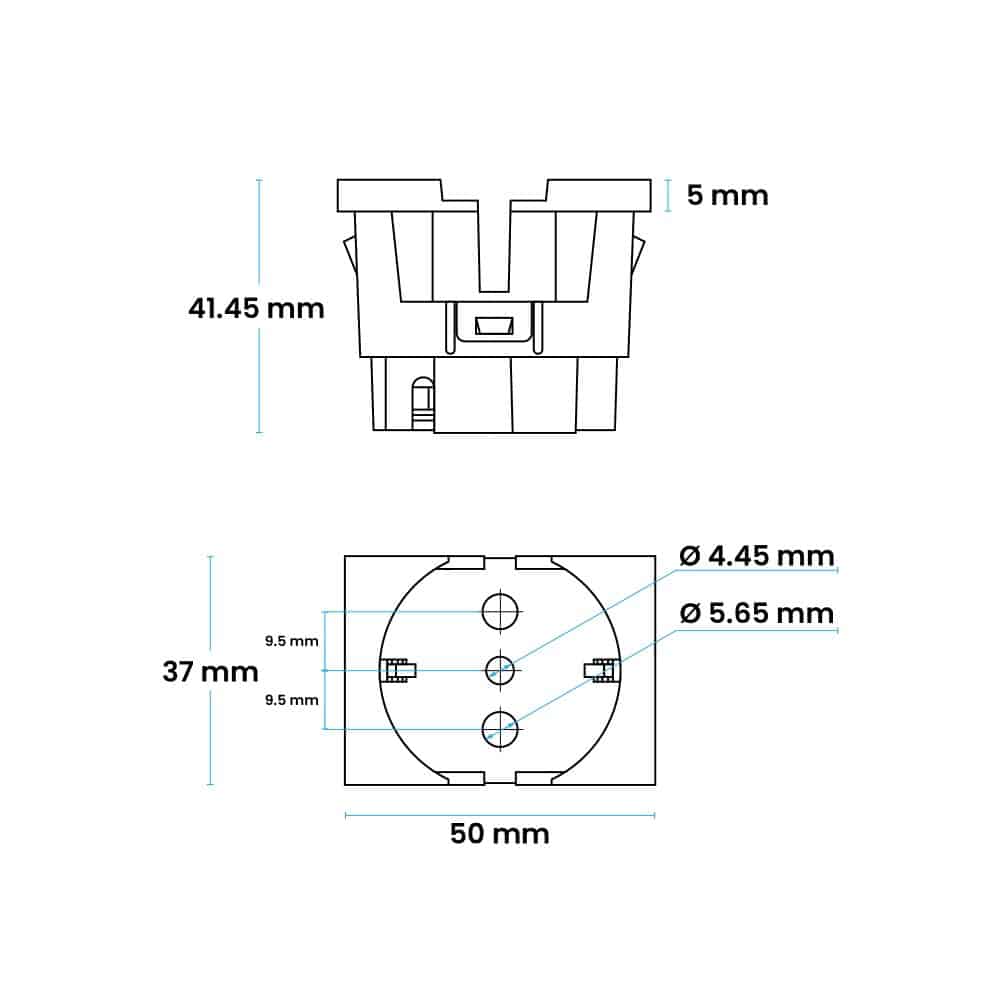 TOMA SCHUKO L/T 10/16A 250V ROJO POLARIZADO CON PROTECCION (2 MÓDULOS)