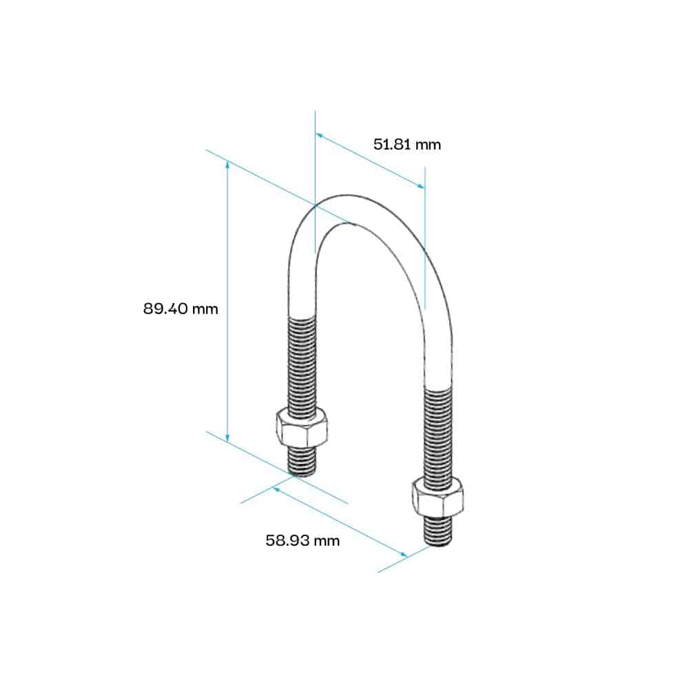 ABRAZADERA BOLT U 1-1/2" ACERO GALVANIZADO EN CALIENTE CON UL E317579