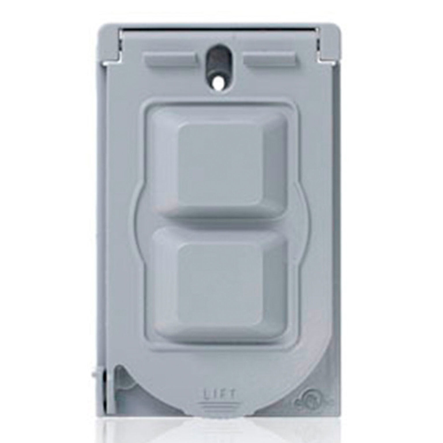 PLACA HERMETICA VERTICAL PARA TOMACORRIENTE DE ALUMINIO LEVITON