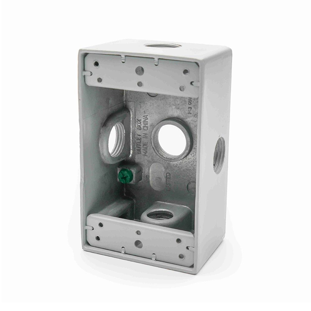 CAJA RECTANGULAR ALUMINIO 3/4" 3 SALIDAS CON UL