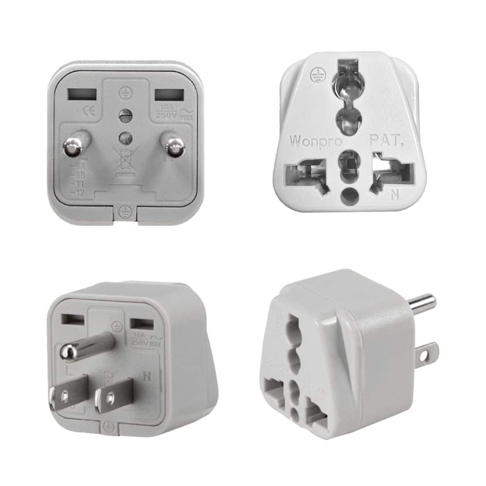 ADAPTADOR UNIVERSAL 10A 250V CON L/T COLOR GRIS