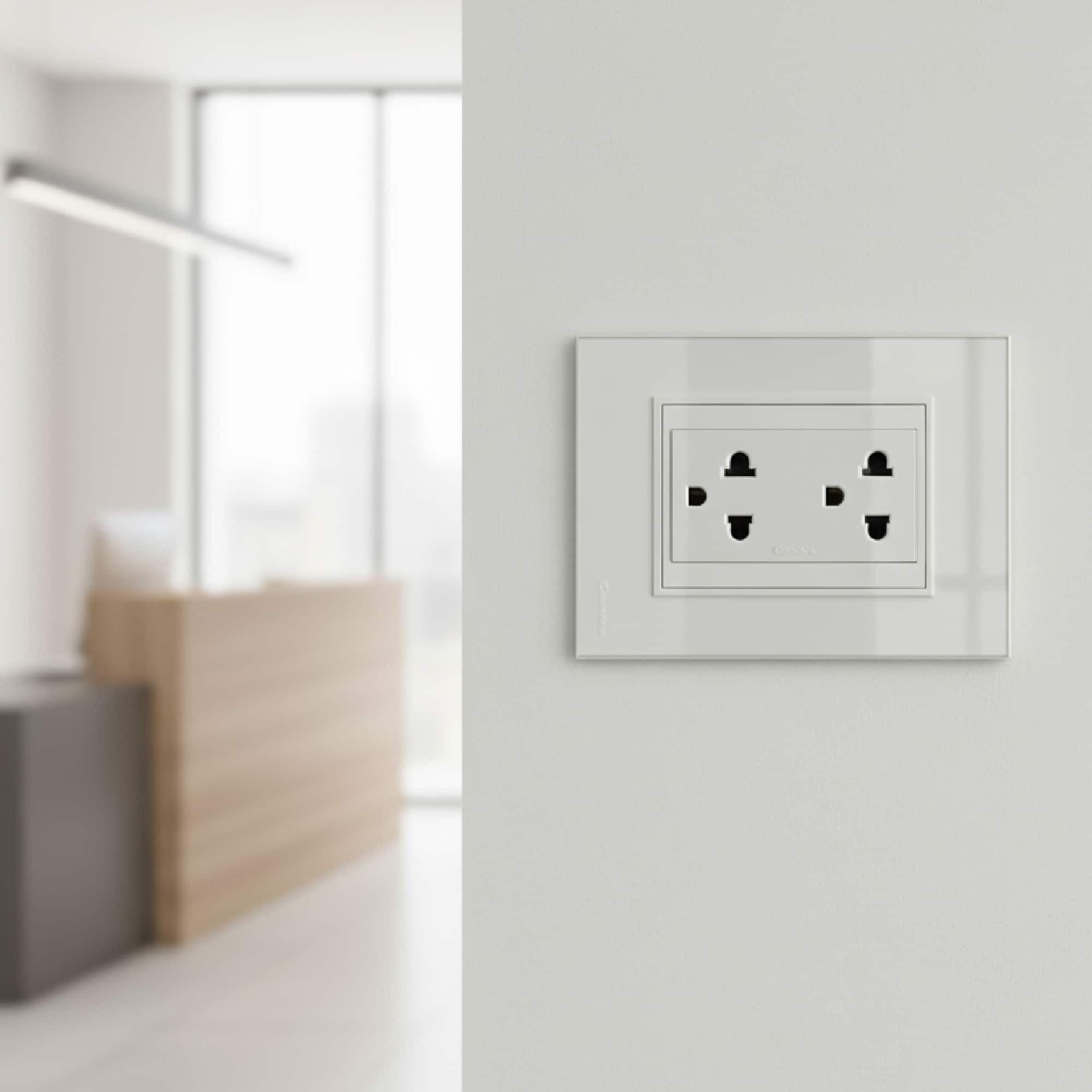 PLACA SIMPLE 2 MODULOS CIEN BLANCA