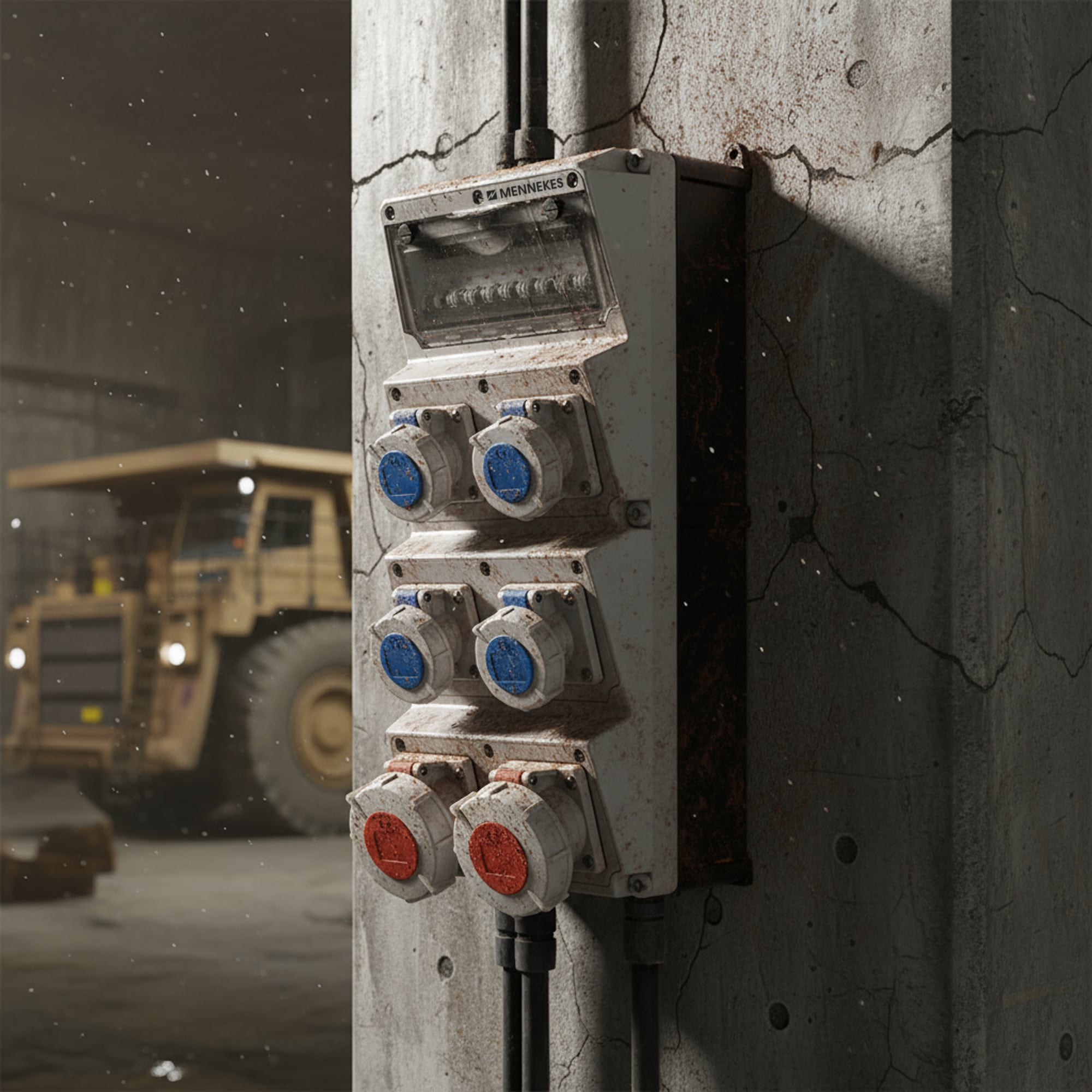 CAJA COMBINADA AMAXX IP67 3 TOMAS 32A 3P+T 415V 6H C/3 INTERRUPT.TERMO 3X32A + 1 TOMA 16A 2P+T 250V 6H C/1 INTERRUPT.TERMO 2X16A