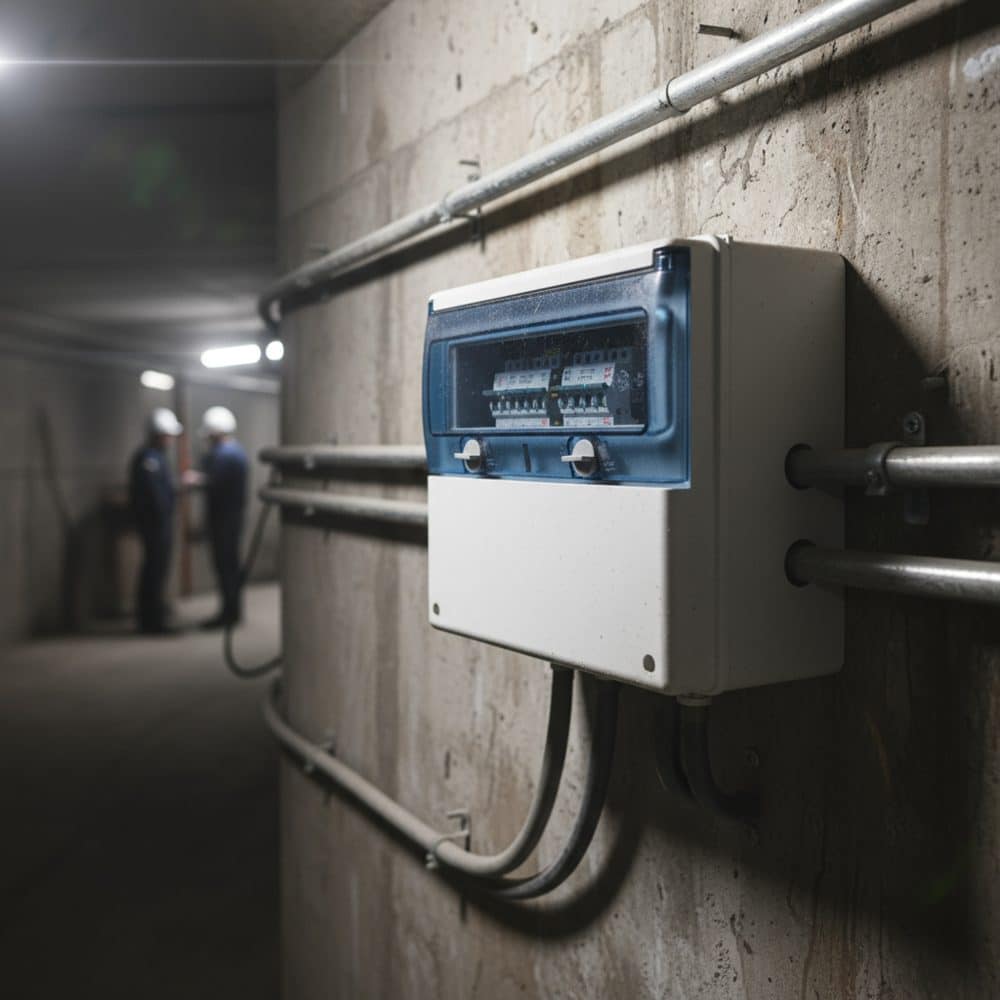 TABLERO ADOSADO TERMOPLÁSTICO 11P IK08 IP65, C/BORNE, 270x250x160mm (no pretroquelado)