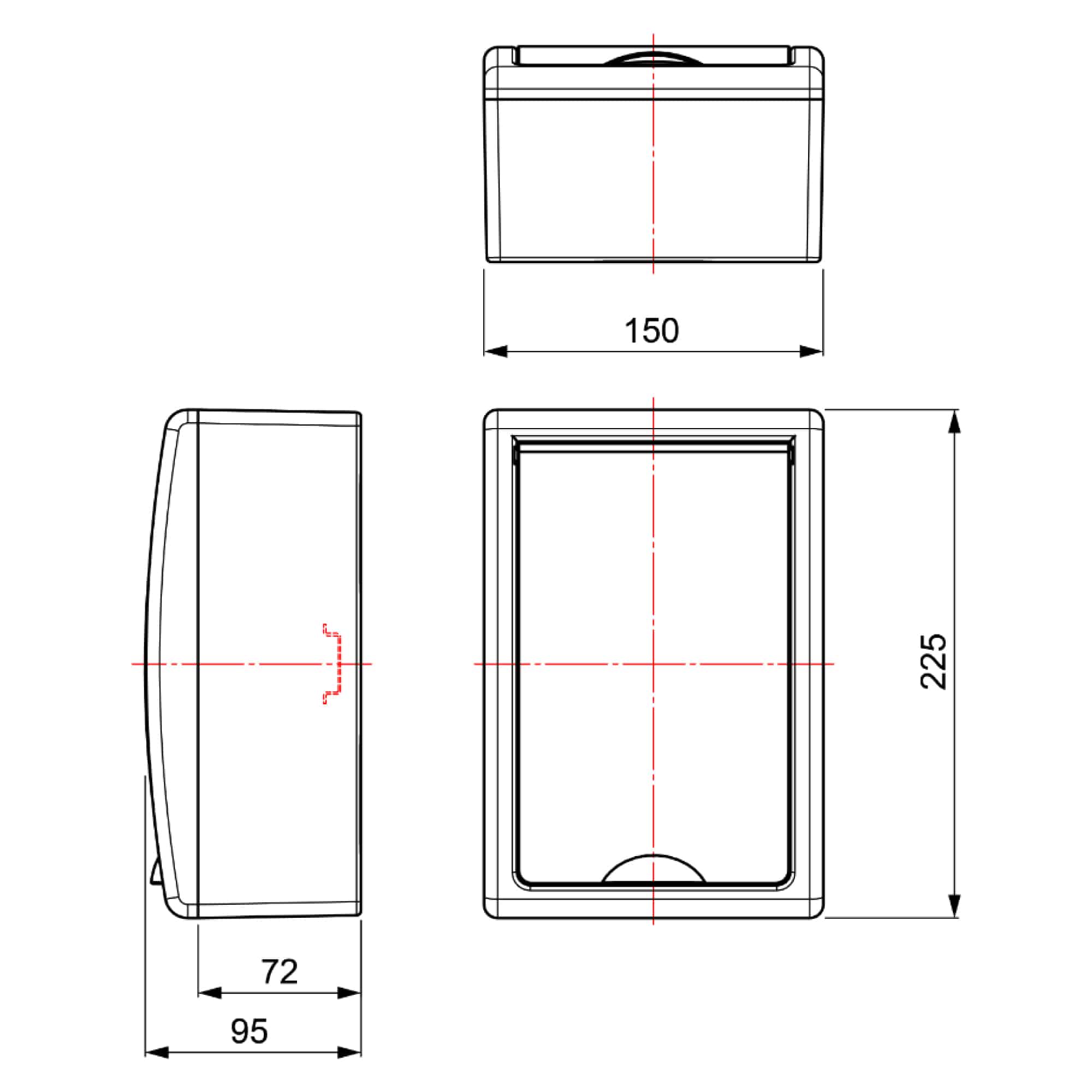TABLERO ADOSADO TERMOPLÁSTICO, 8P, PUERTA BLANCA, HORI, 247x249x104mm