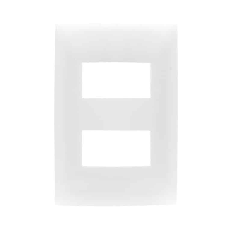 PLACA SIMPLE 2 MODULOS CIEN BLANCA