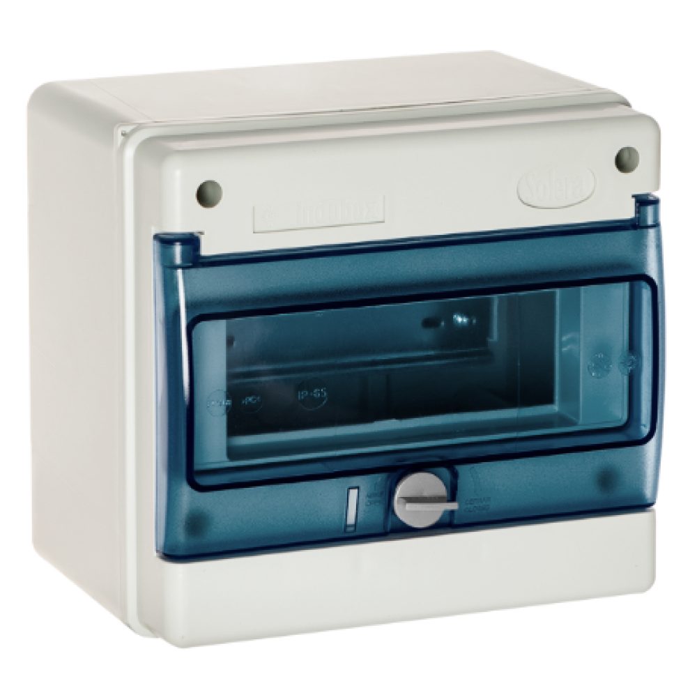 TABLERO ADOSADO TERMOPLÁSTICO, 8P IK08 IP65, S/BORNE, 200x215x160mm (no pretoquelado)