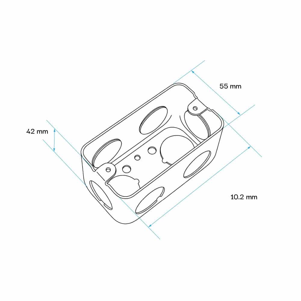 CAJA RECTANGULAR 4X2" ESPESOR 1.2MM DE 1" CON UL