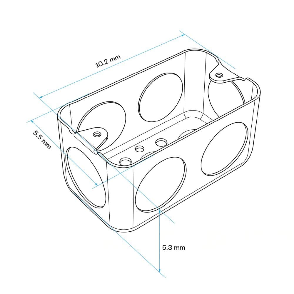 CAJA RECTANGULAR 4X2" ESPESOR 1.2MM DE 1" CON UL
