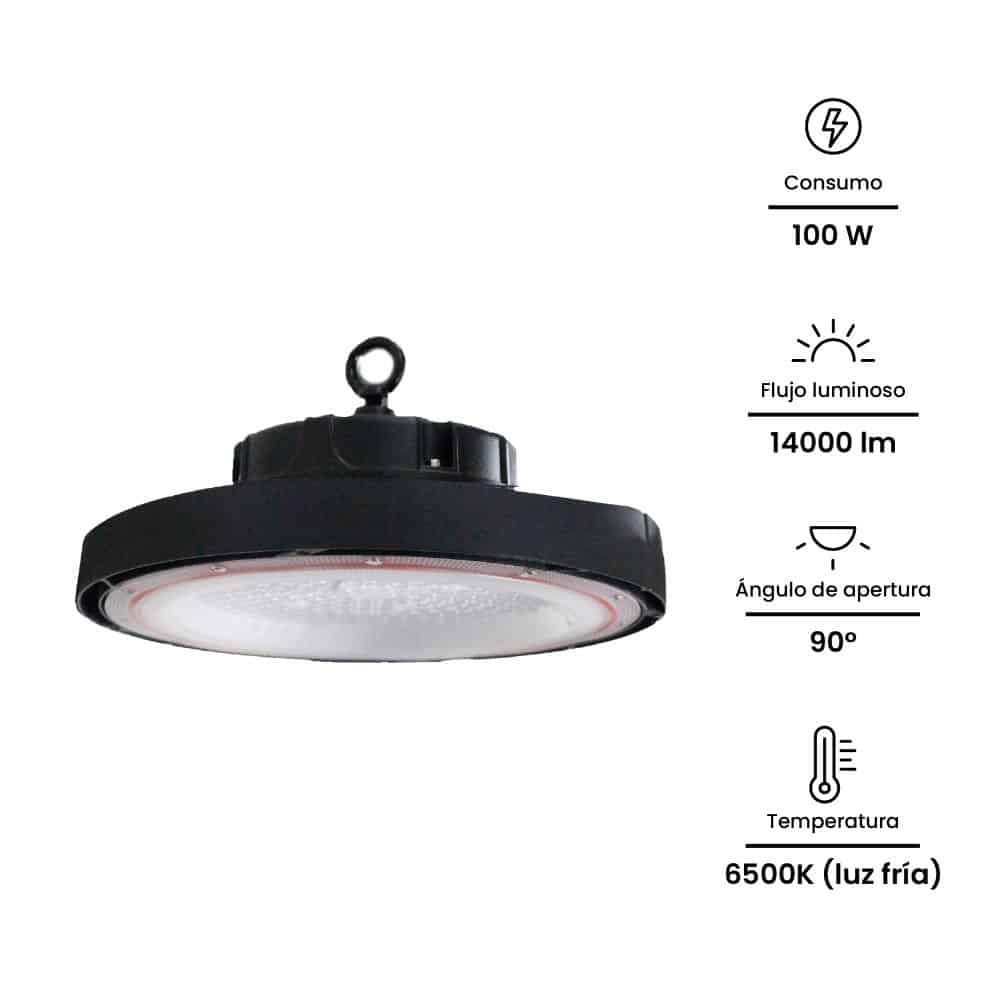 HIGHBAY LED 100W,14000lm, IP65 IK08, 6500K  100-265VAC; Modelo: NVHB