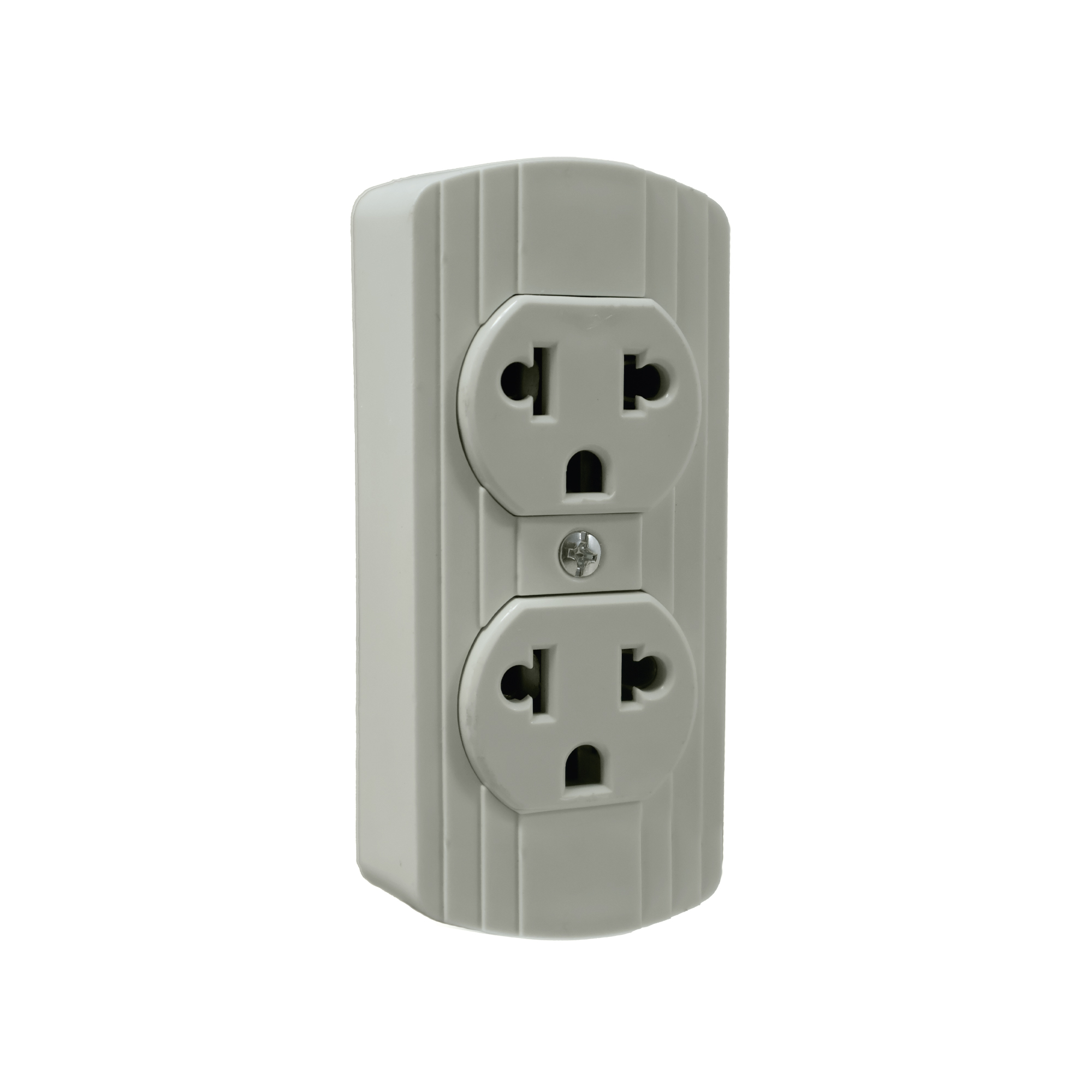 TOMA DOBLE EMPOTRABLE UNIVERSAL 5 en 1, 2P+T 16A 250V BLANCO C/OBTURADOR + SOPORTE BAUHAUS