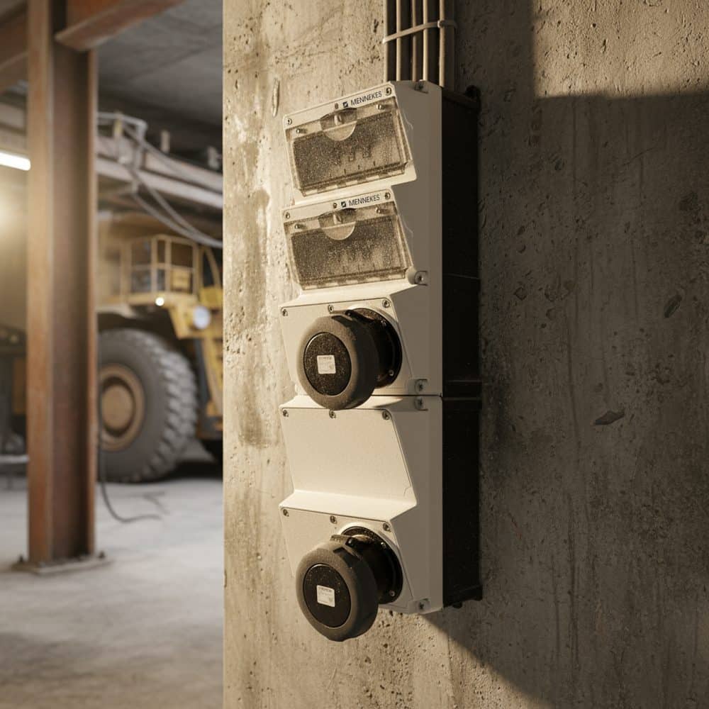 CAJA COMBINADA AMAXX IP67 2 TOMAS 63A 3P+T 500V 7H C/ 2 INTERRUPT.TERMO 3X63A + 2 INTERRUPT.DIFERENCIAL 4x63A