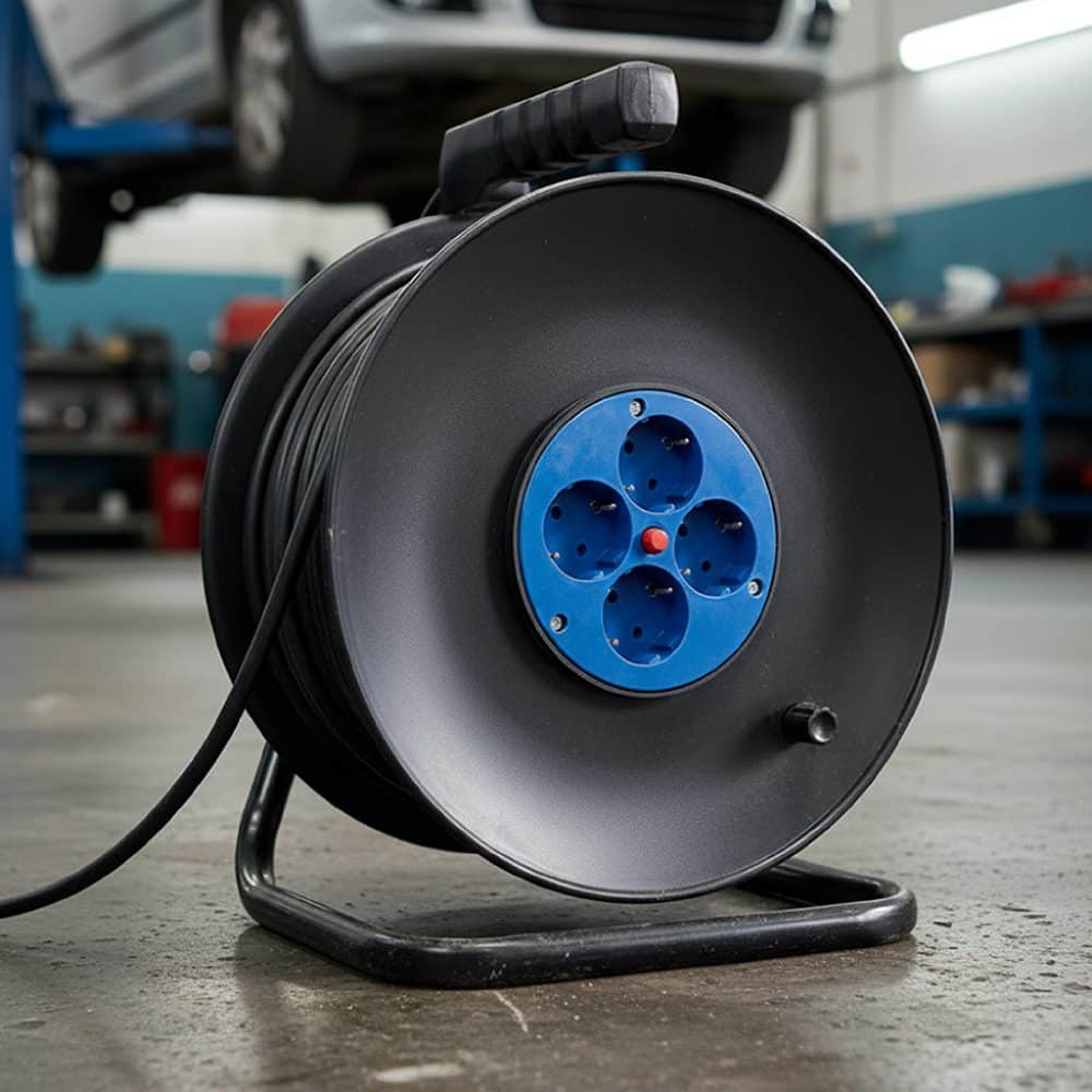 ENRROLLACABLE DE 50 MTS CON 4 TOMAS SCHUKO 2P+T, 16A, 230V (Cable 3G1.5mm2) (Reemplazo 7427/1)