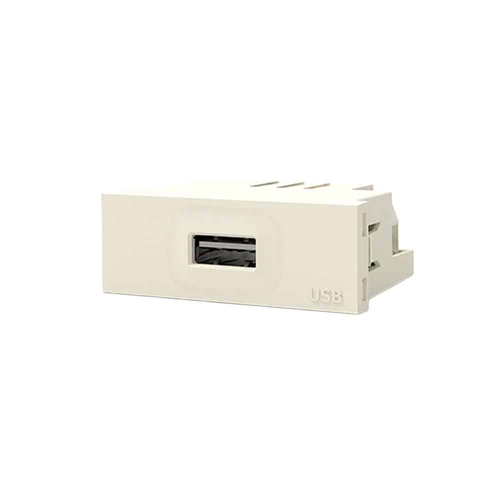 TOMACORRIENTE MODULO USB A 100-240VAC 5V 2.5A BLANCO