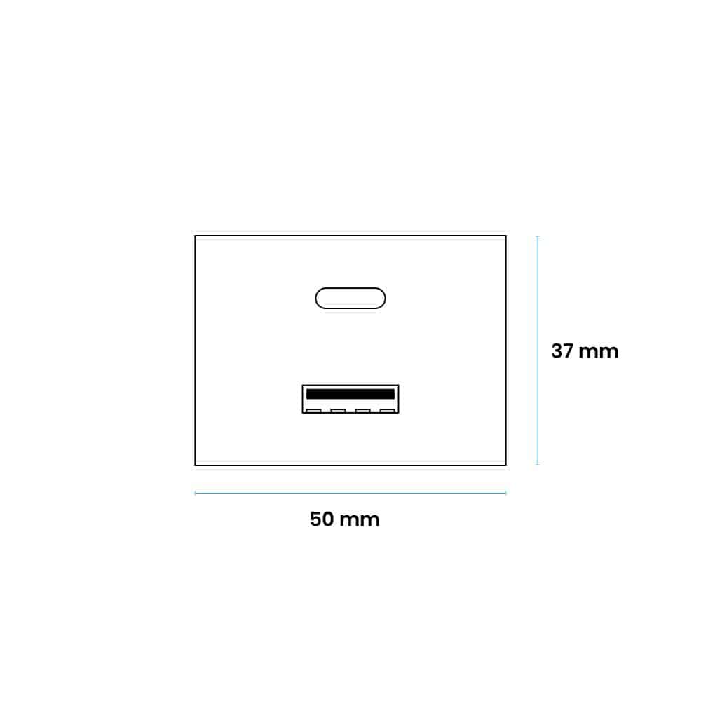 TOMACORRIENTE MODULO USB A+C 100-240VAC 5V 5A BLANCO
