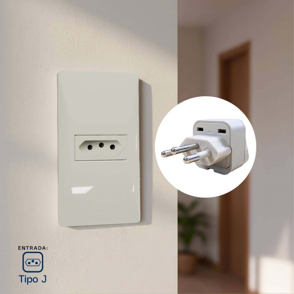 ADAPTADOR UNIVERSAL 10A 250V PARA USO BRASIL COLOR GRIS